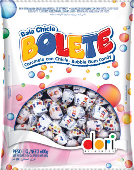 BALA CHICLE BOLETE FRUTA 600G