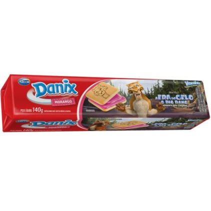 BISCOITO DANIX RECHEADO MORANGO 130G
